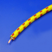 611-yr: HT ignition cable - Cotton Braided with copper core - yellow with red trace from £6.05 metre