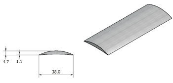 aluminium strip 38mm half round
