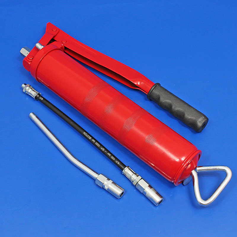 Grease gun - Side lever, with tubes and connectors