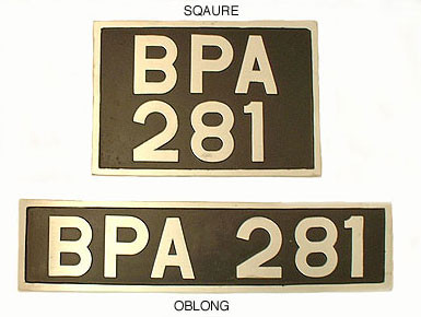 Cast aluminium number plate - painted