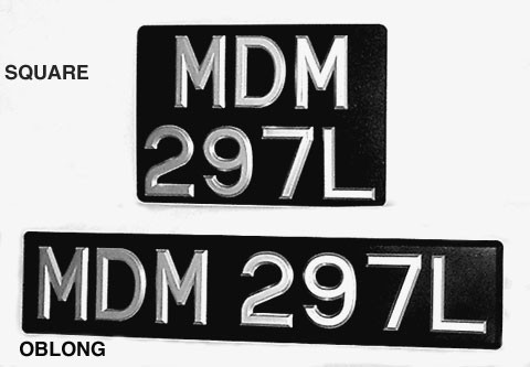 Silver plastic digit number plate - 1963 to 1973 style (supply to 1st Jan 1980)