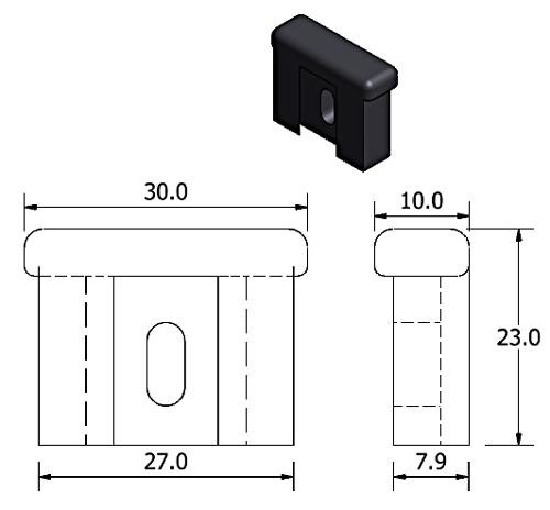 Door buffer rubber - 31mm x 24 mm x 9mm thick