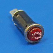 WLENGINE: Chrome rimmed panel warning light - Red engine warning from £8.27 each