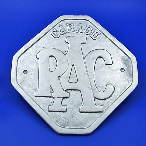 RAC garage aluminium sign