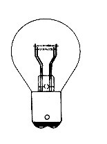 6 volt double contact BA15d, 24/24 watt double filament auto bulb