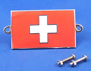 Enamel nationality flag badge / plaque Switzerland