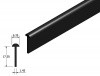 Wing piping 'T' trim - 1/4" (6mm) wide with 17mm ribbed flange - PER METRE