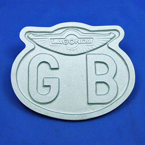 Cast oval GB plate with Lagonda wings