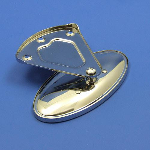 Interior rear view mirror - Oval, face mounting, stainless steel
