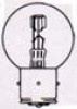 Marchal type, 6 volt double contact BA21D three pin base, 45/40 watt auto bulb