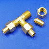 Solder nut type tee piece - 1/4" BSP for 5/16" OD pipe