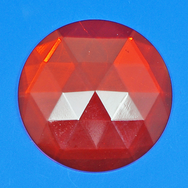 Prismatic amber glass lens - 40mm diameter