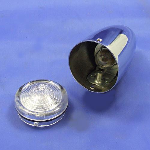 Side lamp 1130 type - Chrome on brass body with clear plastic lens