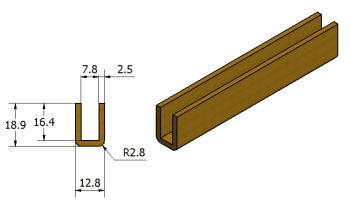 Brass U channel