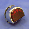 Chrome 'D' Lamp full red glass lens equivalent to the Lucas ST51 type lamp