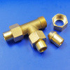 Solder nut type tee piece - 3/8" BSP for 3/8" OD pipe