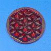 Glass reflector lens - 40mm, red