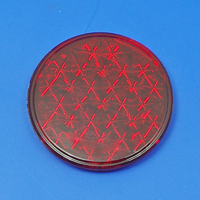 Glass reflector lens - 40mm, red