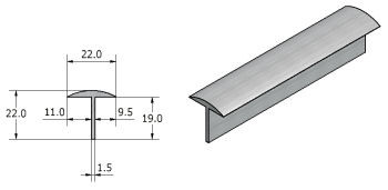 Alumininium strip - offset tee section