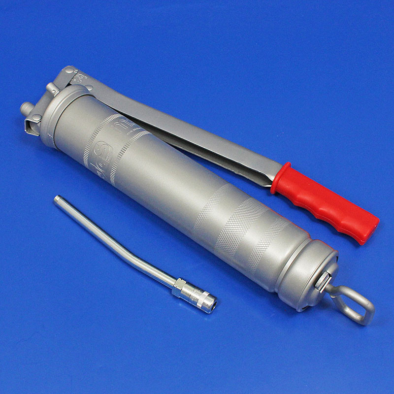 Grease gun - Professional side lever, rigid tube and connector