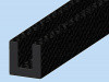 Window channel - Velvet lined for 4.5mm glass, 12mm x 13mm