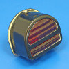 Black 'D' lamp with split red glass lens equivalent to the Lucas ST51 type lamp