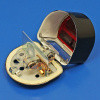 Black 'D' lamp with split red glass lens equivalent to the Lucas ST51 type lamp
