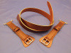 Leather bonnet strap - Three part, side buckle