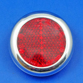 872: Round red reflector with deep plated surround - Lucas type RER25 from £16.50 each