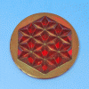 Glass reflector lens - 54mm, red