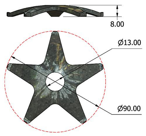 Large pointed star spring - For 506 model