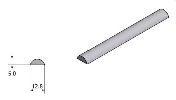aluminium strip 13mm half round
