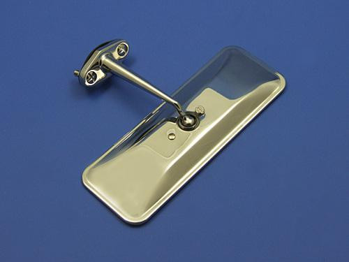 Interior rear view mirror - Large, stainless steel, angled mounting arm