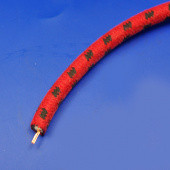 611-rb: HT ignition cable - Cotton Braided with copper core - red with black trace from £6.05 metre