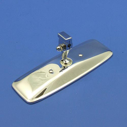 Classic rear view mirror - Rod mounted, stainless steel