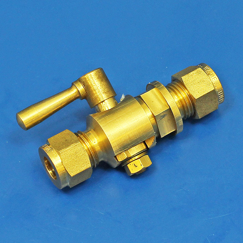 Straight 1/4 BSP in line tap - with compression fittings