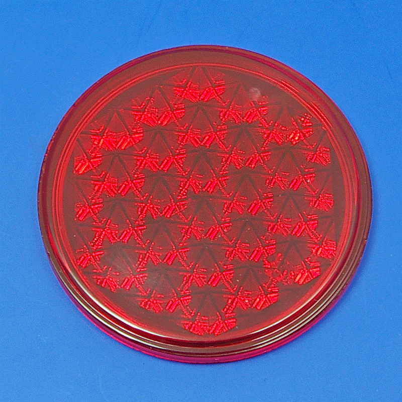 Glass reflector lens - 57mm, red