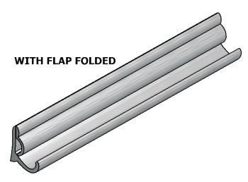 Aluminium strip gutter - C pattern with fold over flap