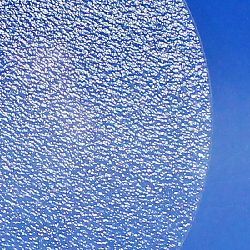 Flat glass lens with diffused pattern - 4mm thick and 8 9/16” diameter