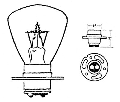 12 volt 45 watt / 45 watt APF (American Pre Focus) base auto bulb