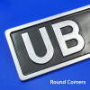 Cast aluminium number plate - Cast, painted and polished
