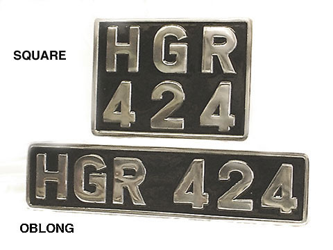 Vehicle number plate - cast and polished