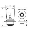 British Pre-focus 12 Volt single contact P36s, 48 watt single filament auto bulb