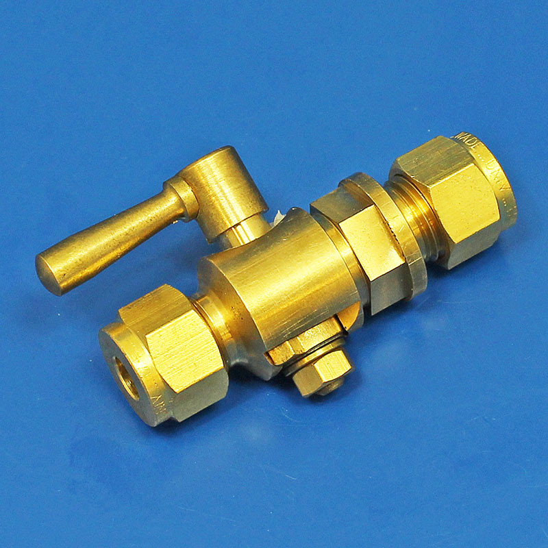 Straight 1/4 BSP in line tap - with compression fittings