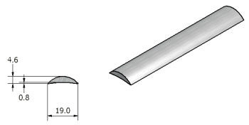 aluminium strip 19mm half round