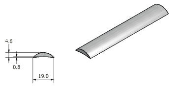 Aluminium strip 19mm half round