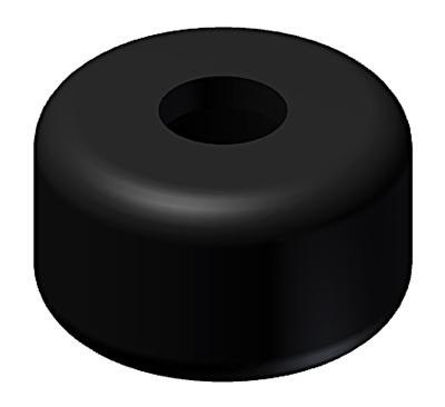 Rubber buffer and CAP stop - 20mm dia x 11mm high, 6mm hole into hollow