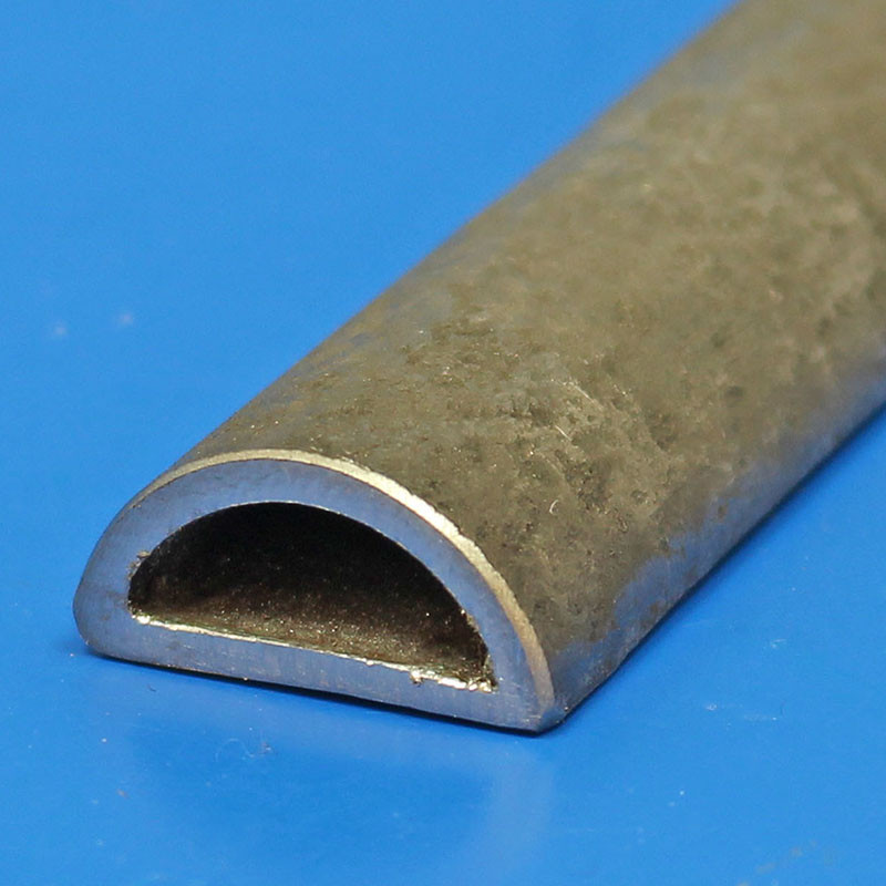 Steel 'D' shape hood frame tube - 19mm wide, 10mm high