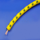 611-yg: HT ignition cable - Cotton Braided with copper core - yellow with green trace from £6.05 metre