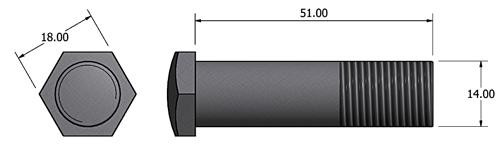 Centre bolt - 9/16" diameter for 'S' type